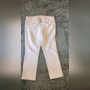 Size 4 Stretch American Eagle Low Rise Cropped White Jeans